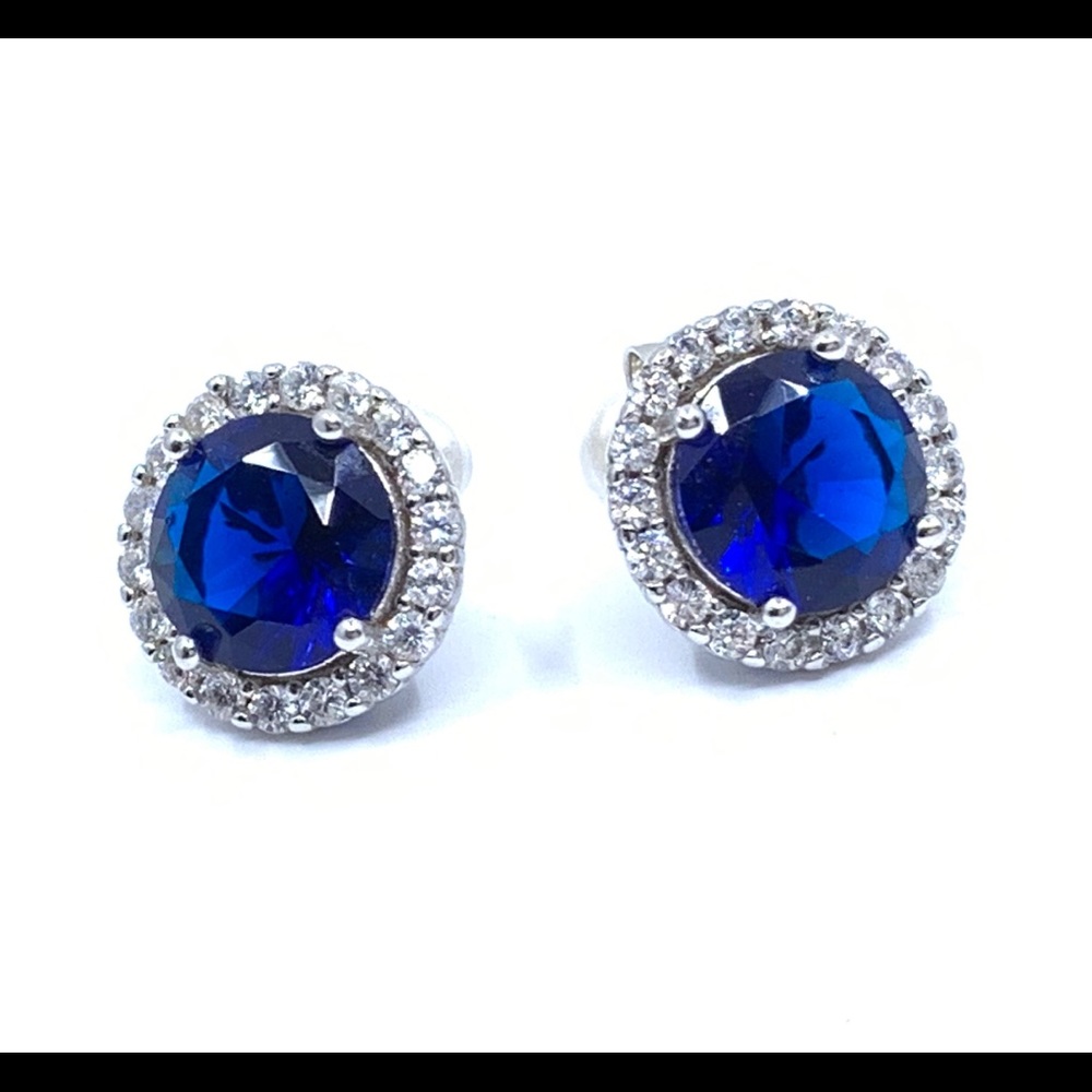 True Blue Halo Earrings